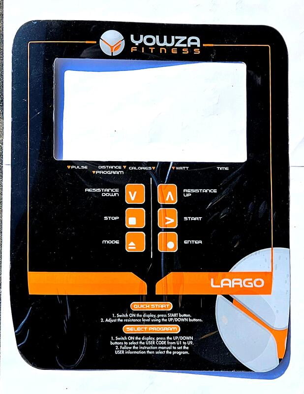 Yowza Fitness Largo Elliptical Overlay P/N 435-C5.8Y