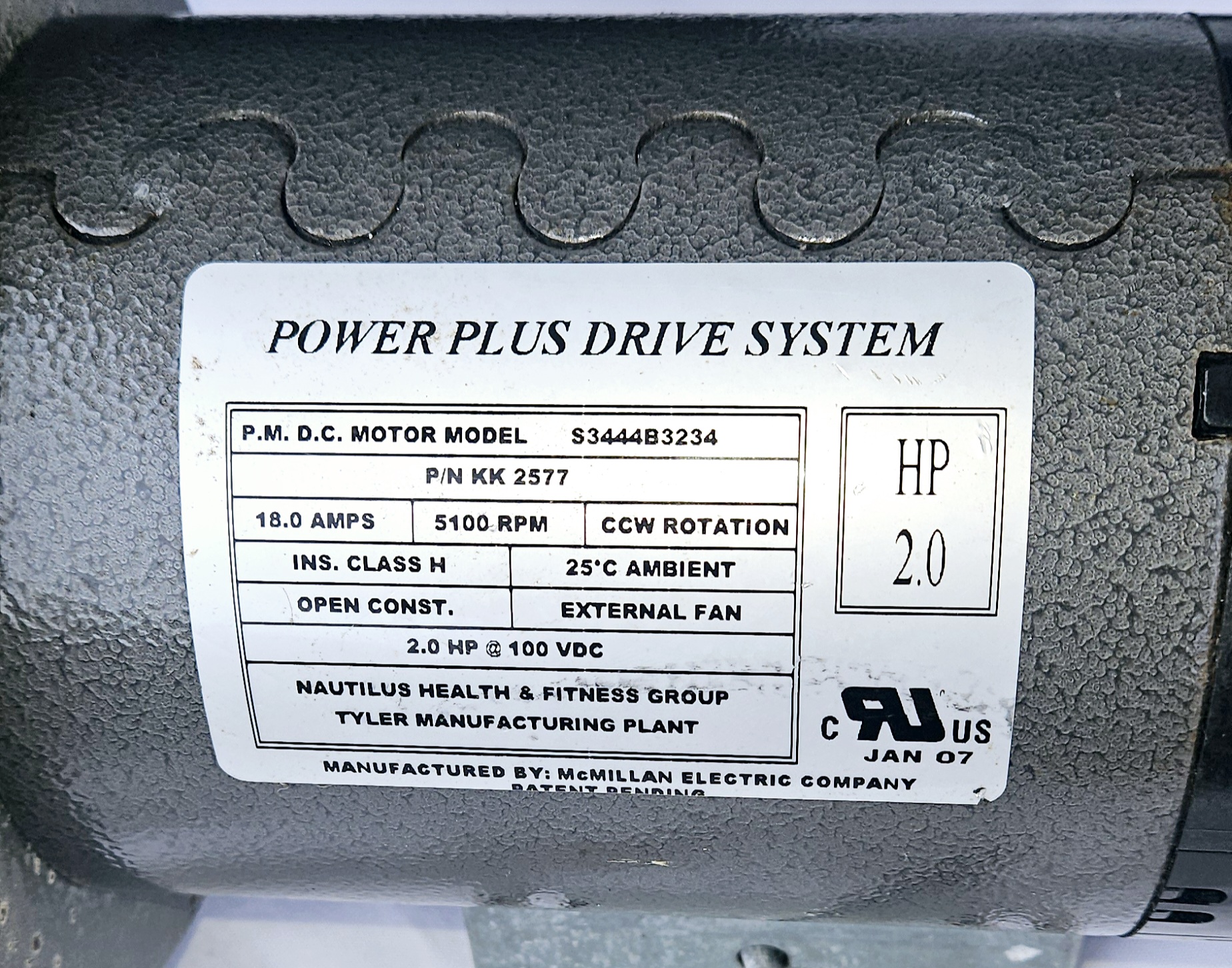 Keys Fitness 4500t 2HPTreadmill Drive Motor p/n KK2577
