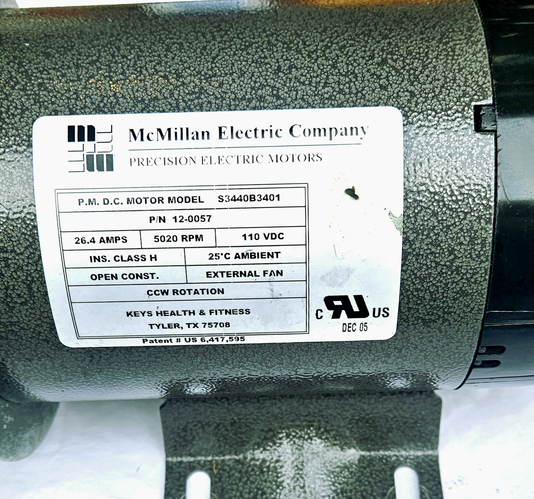 Keys Fitness 3HP Treadmill Drive Motor p/n 12-0057