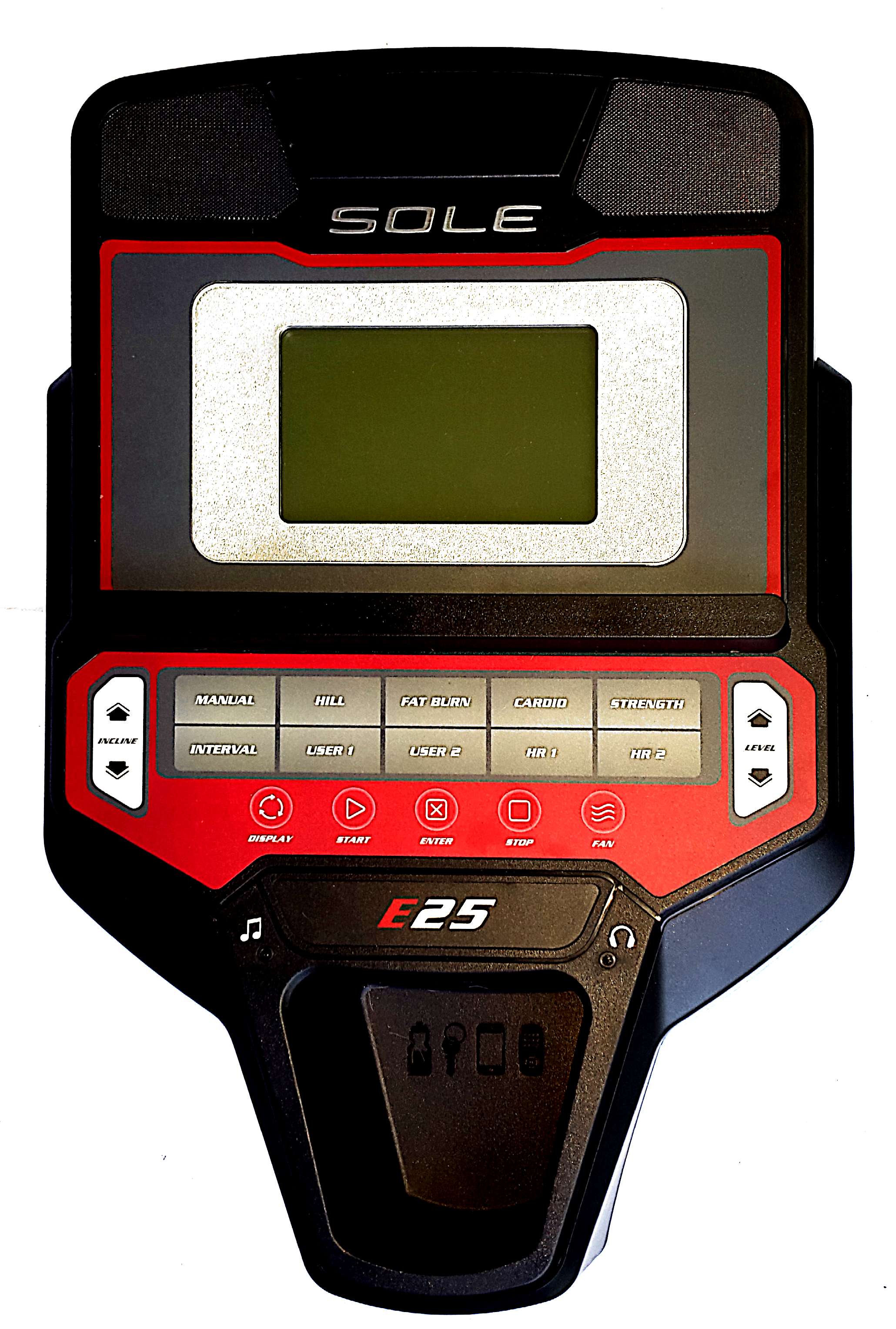 RZ5SE0160-20-console-sole-e25,Sole E25 Elliptical Console,(2016) p/n RZ5SE0160-20