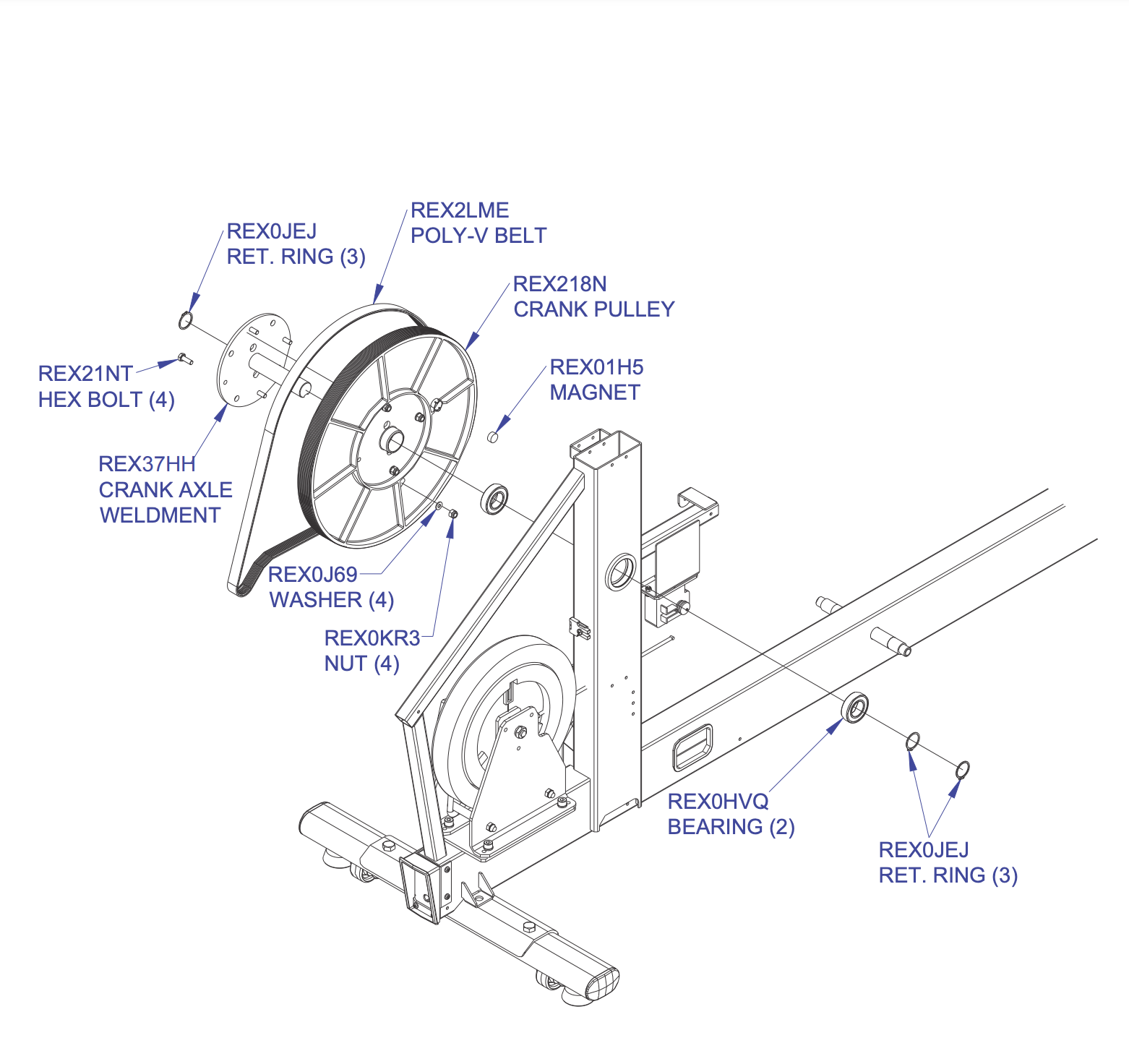 Life Fitness Magnetic Resistance Eddy Brake Mechanism REX21BJ Works W Elliptical