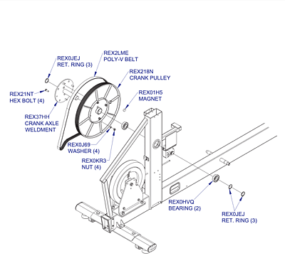 Life Fitness Magnetic Resistance Eddy Brake Mechanism REX21BJ Works W Elliptical