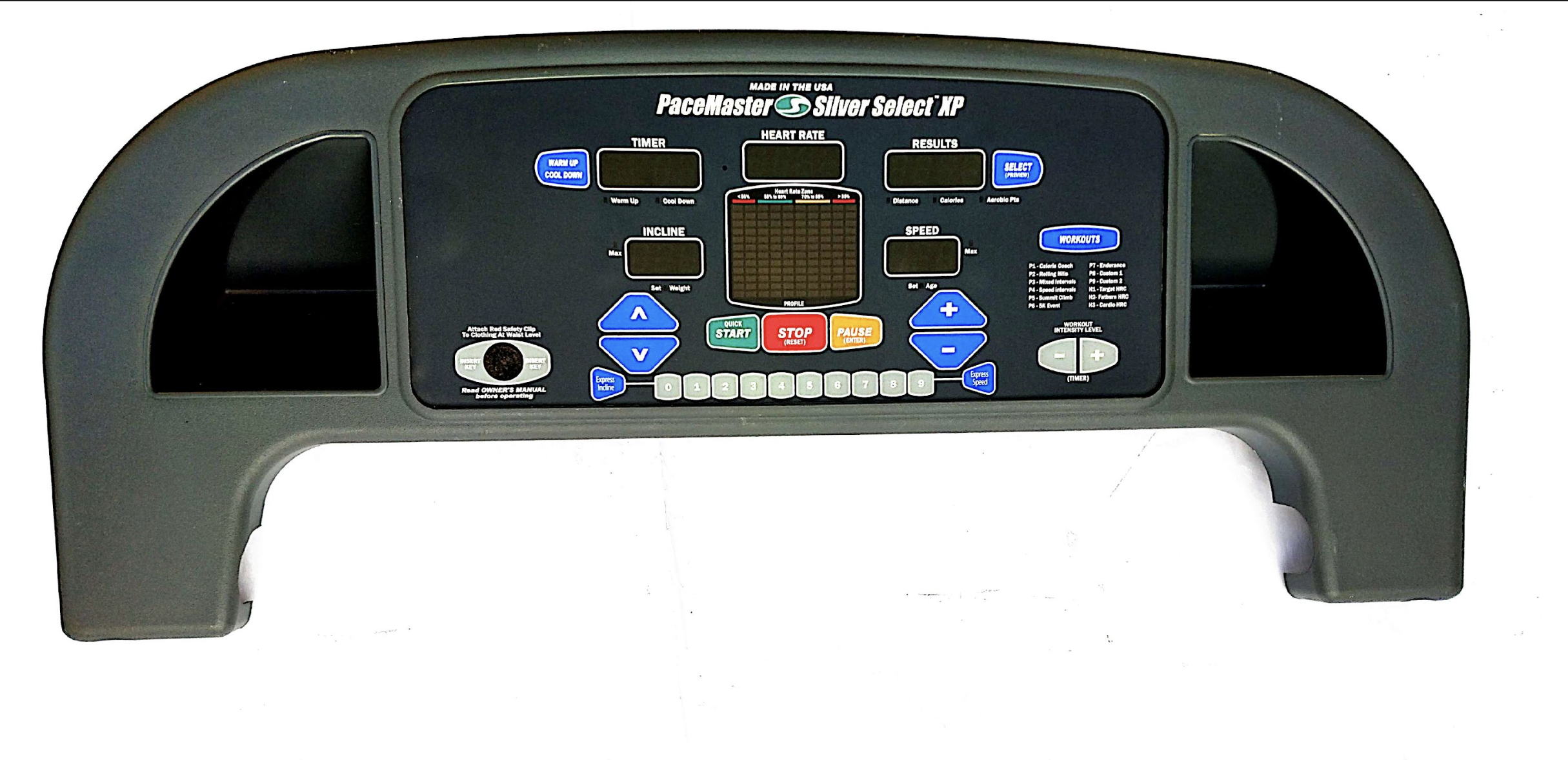 Pacemaster Silver Select Treadmill Console