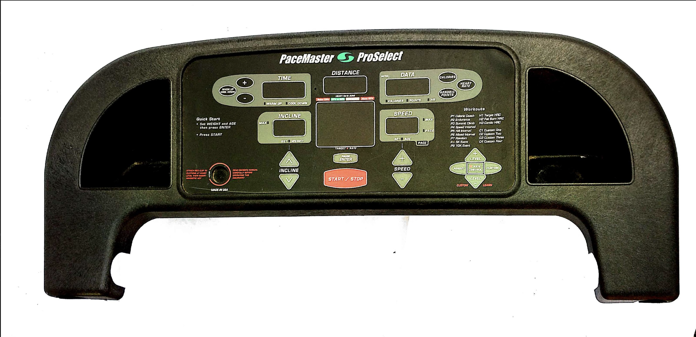 Pacemaster Pro Select Treadmill Console