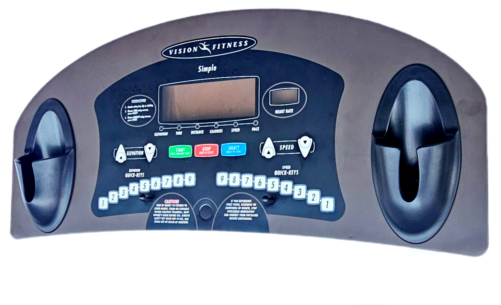 Vision T9200 Treadmill Console Overlay (simple) P/N 016337-ZUP