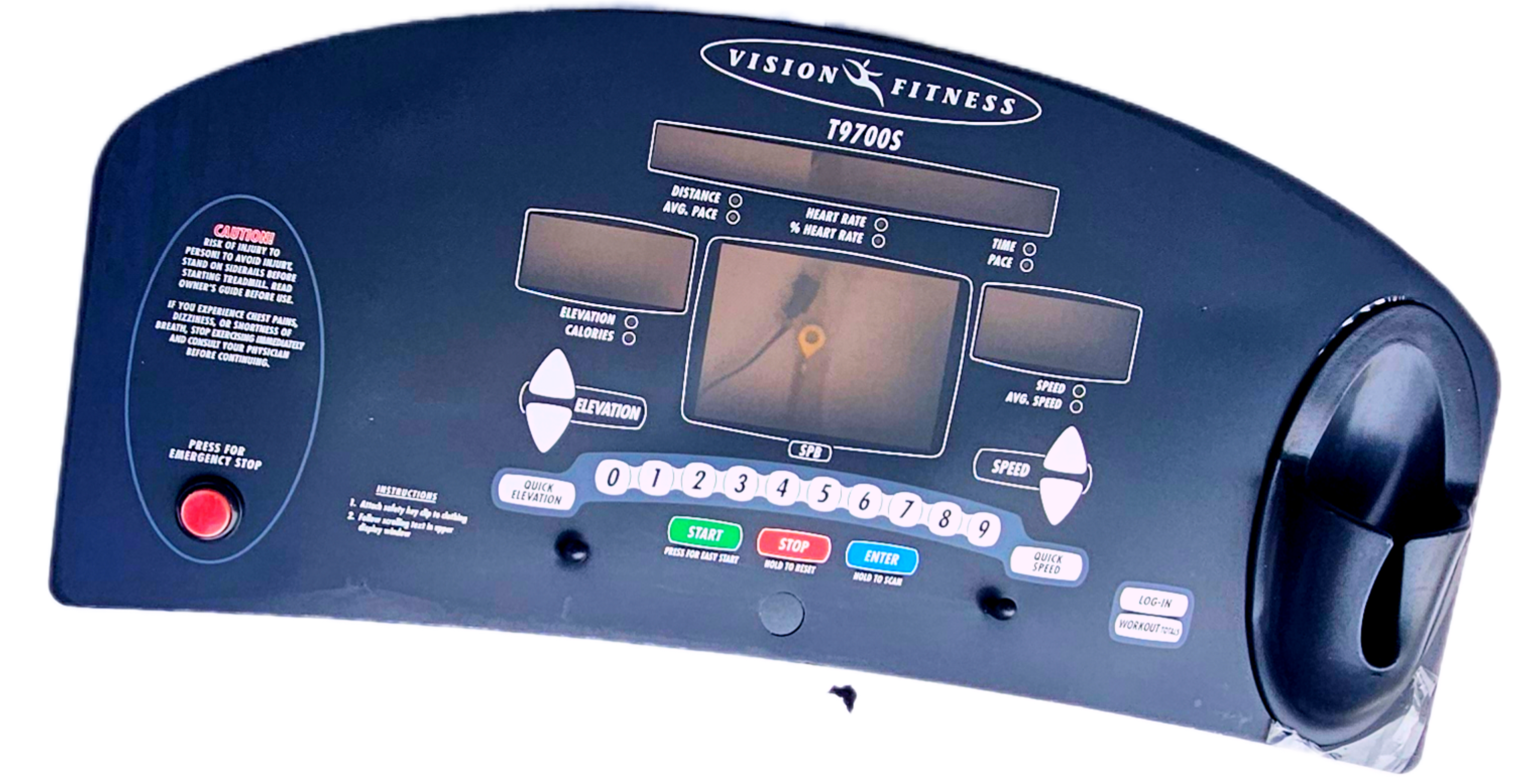 Vision Fitness T9700S Treadmill Hard Console Overlay
