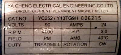 Sole F63 Drive Motor P/N G020170D