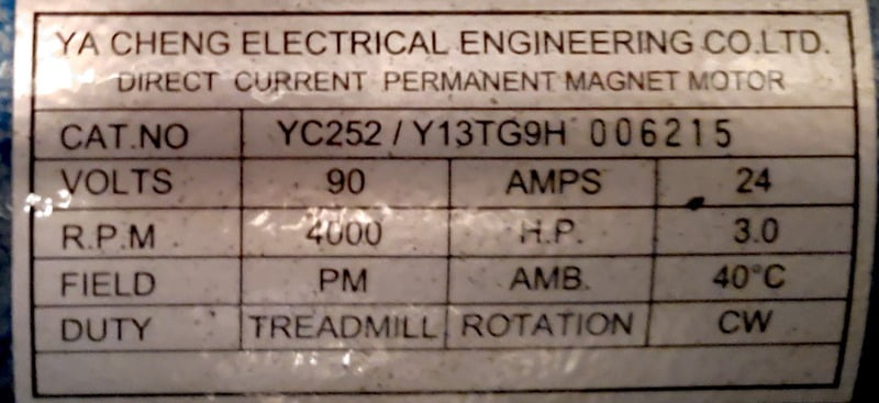 Sole F63 Drive Motor P/N G020170D