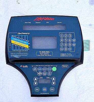 Life fitness CT9500 Elliptical Console Overlay s/n CTH