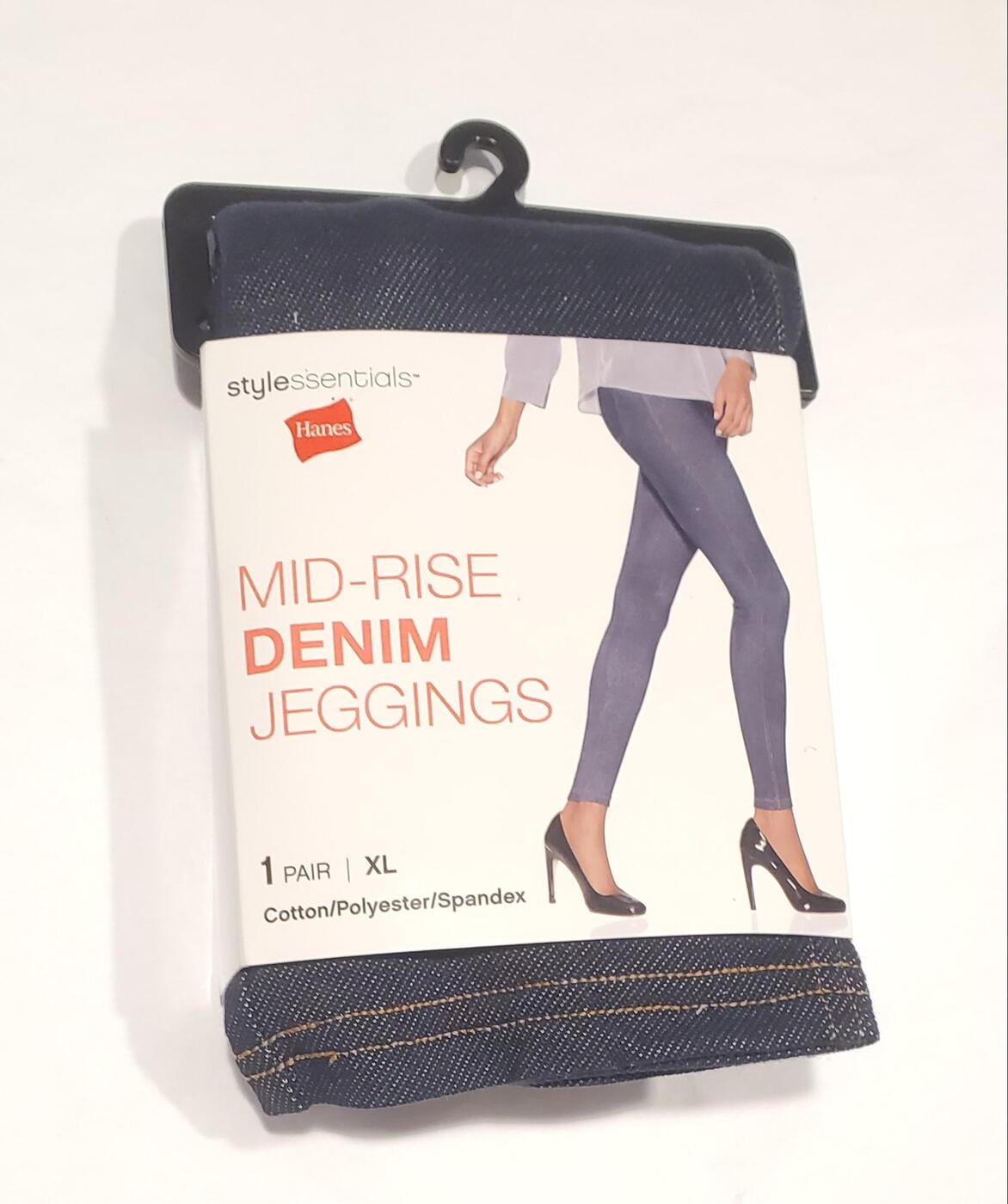 Hanes Mid-=Rise Denim Jeggings