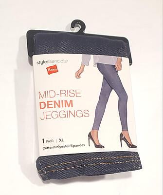 Hanes Mid-=Rise Denim Jeggings Hanes Mid-=Rise Denim Jeggings