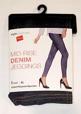 Hanes Mid-=Rise Denim Jeggings Hanes Mid-=Rise Denim Jeggings