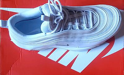 NIKE Air Max 97 Men's Shoes White/Wolf Grey/Black 921826-101 (9.5 M US)