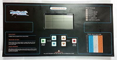 Smooth Fitness 5.25 Treadmill Console Overlay