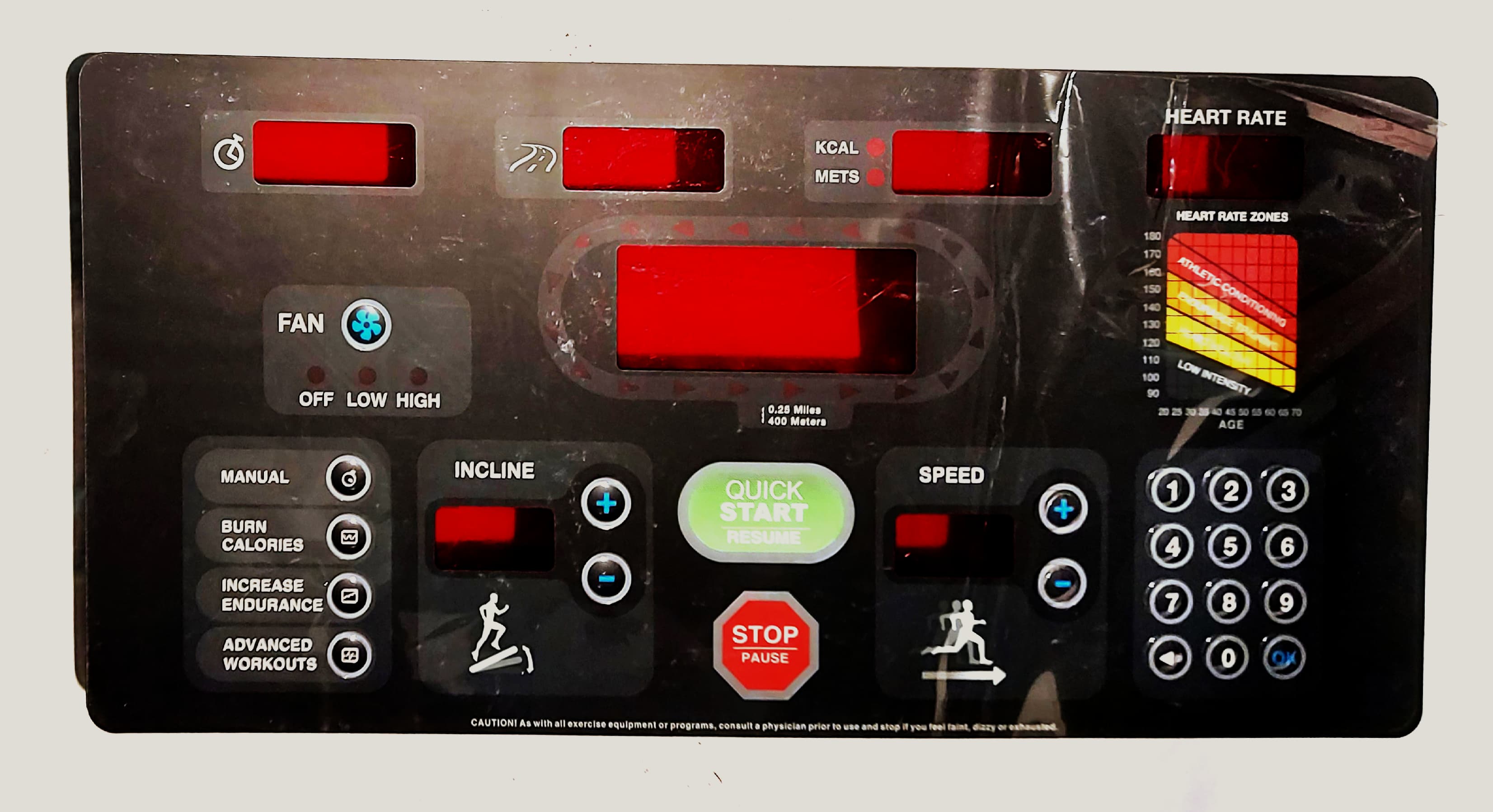 Star Trac TRx Console Overlay Faceplate, Star Trac TRX treadmill parts, Star Trac parts