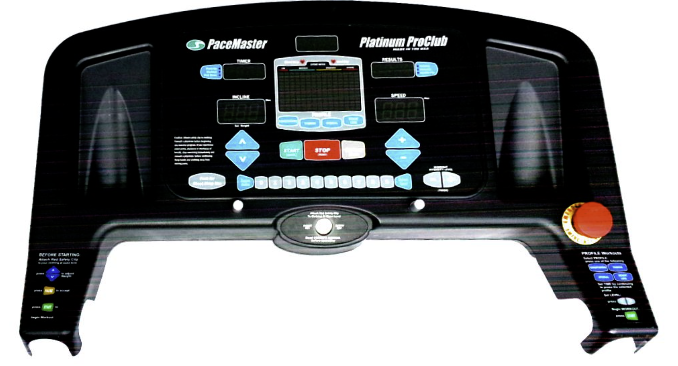 Pacemaster Platinum Pro Club Treadmill Console