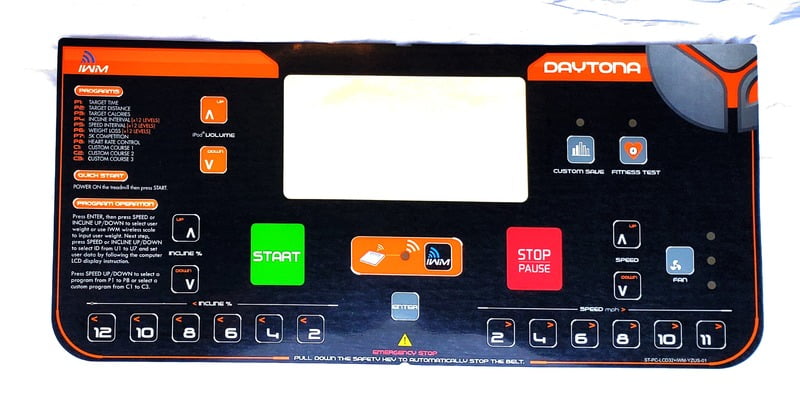 Overlay Keypad - Yowza Daytona,Overlay Keypad, Yowza daytona, Yowza fitness, Yowza fitness parts