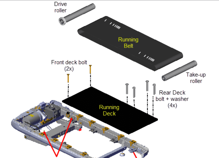treadmill belt and deck exploded diagram